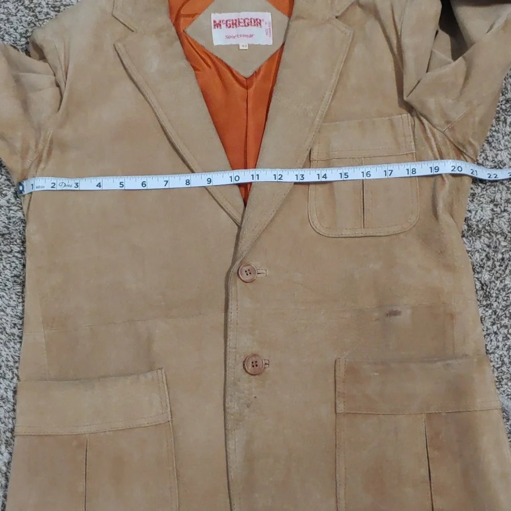 VTG McGregor Blazer Tan Suede Leather Coat Men's Size 42